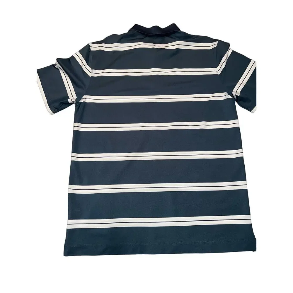 Nike dri fit blue and white striped golf polo Mens size large